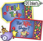Circus tags and signs made with clip art by DJ Inkers