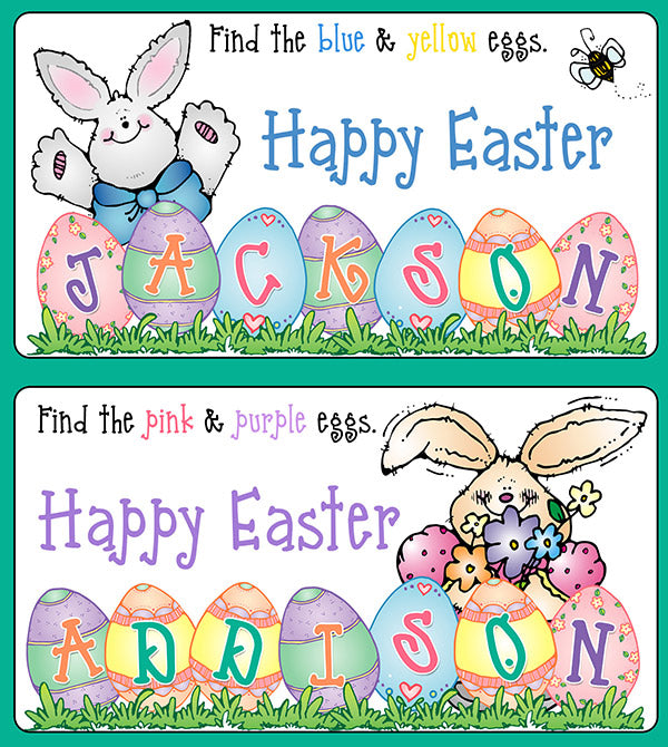 Easter Basket tags made with cute lettering and clip art by DJ Inkers