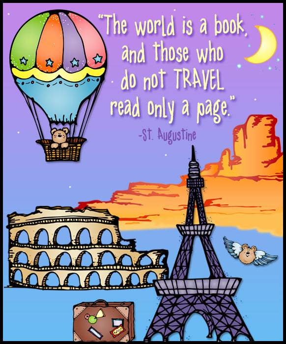 Travel quote with clip art and font by DJ Inkers