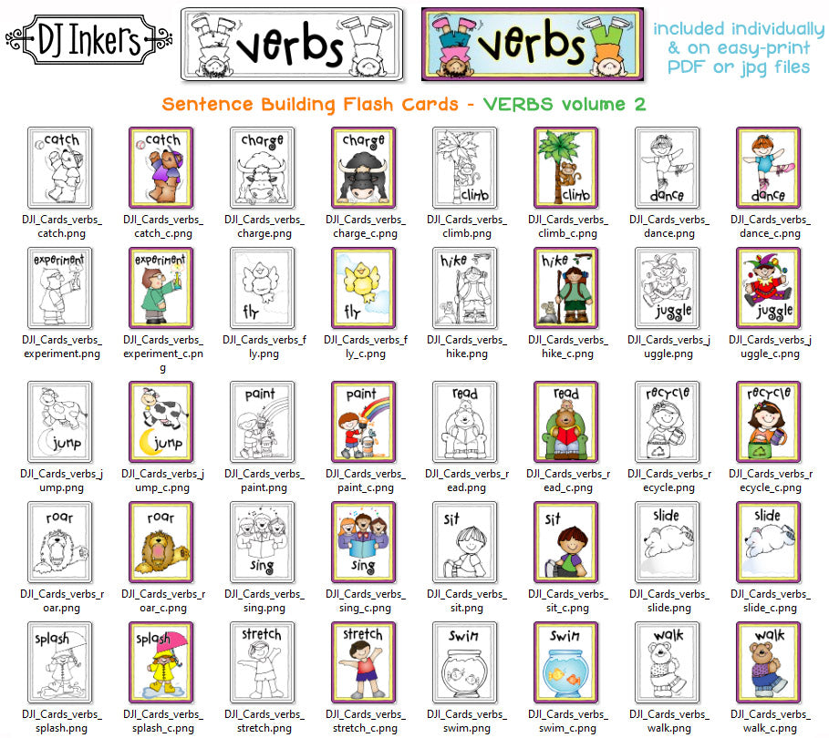 Sentence Building Bundle - Parts of Speech Flash Cards Collection