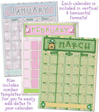 Simple Days Calendar Download - Vertical and Horizontal Formats