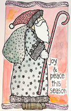 water colored Santa card by DJ Inkers