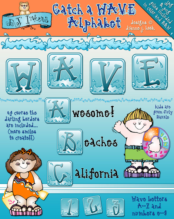 Make a splash on your cards and creations with this fun water alphabet by DJ Inkers