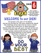 Welcome letter Bear Den made with DJ Inkers clip art