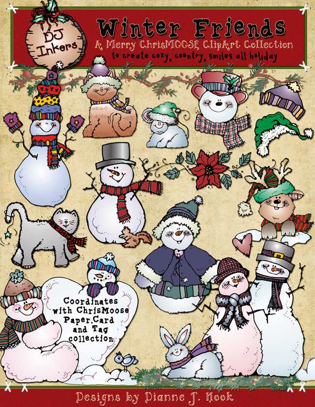 Chris-Moose Holiday Clip Art Collection -10 Download Bundle
