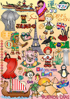 Cute kids clip art for world studies, travel, culture & diversity around the world by DJ Inkers