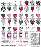 Zen Doodle Hearts clipart for Valentine's Day by DJ Inkers