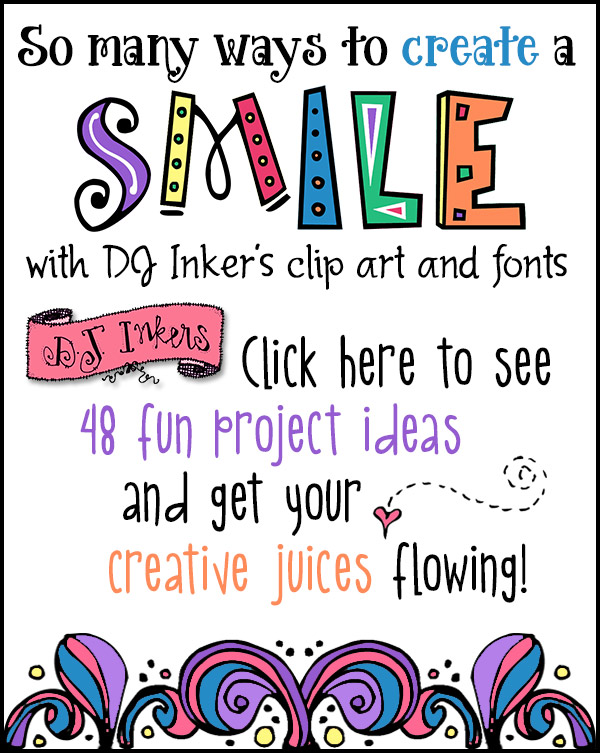 So many ways to create a smile with DJ Inker's clip art and fonts