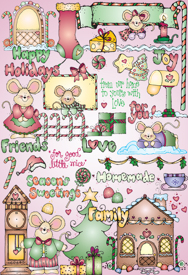 Mouse's Gingerbread House Clip Art Download