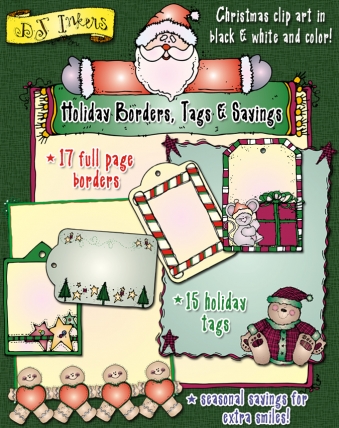 Holiday Borders, Tags and Sayings Clip Art Download