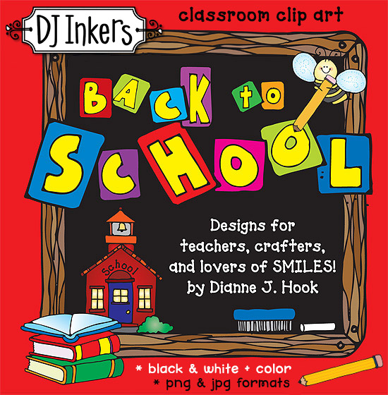 Back to School clip art for elementary school teachers by DJ Inkers