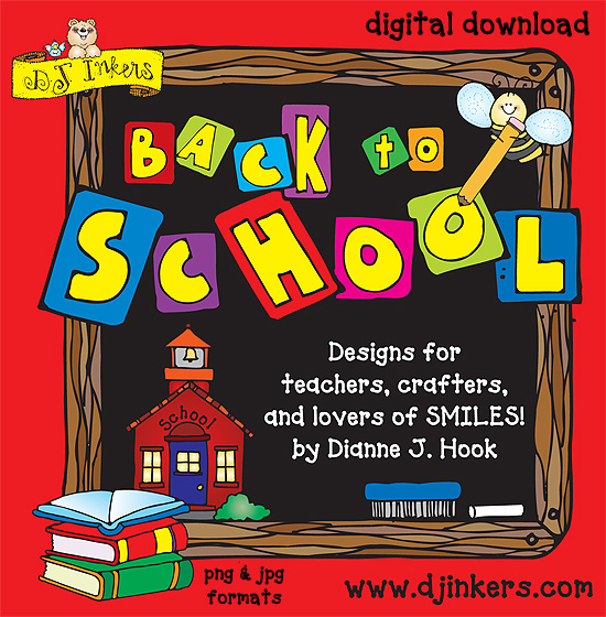 Back to School clip art collection for elementary school by DJ Inkers