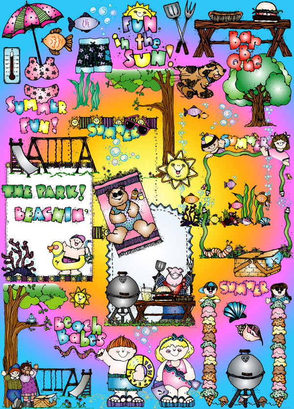 Summer Fun Clip Art and Borders Download