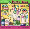 Party time clip art for birthdays and celebrations by DJ Inkers