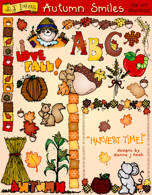 Autumn Smiles - Fall Clip Art Download