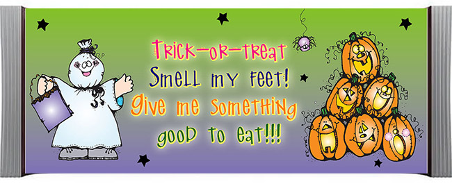 Trick or Treat, smell my feet candy wrapper by DJ Inkers