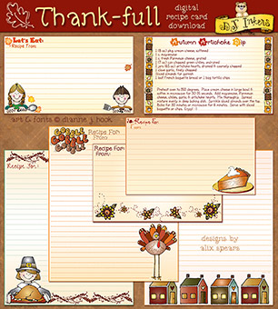 Thank-full Recipe Cards Download