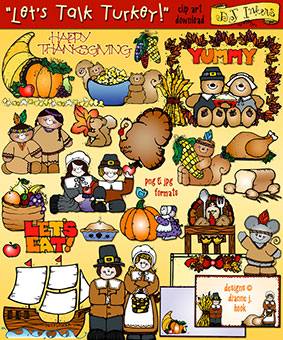 Let's Talk Turkey - Thanksgiving Clip Art Download