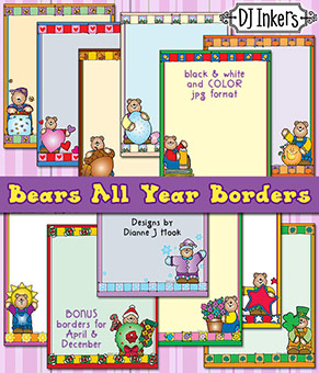 Bears All Year Borders Clip Art Download