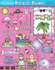 Cute summer clip art for beach bums and swimming by DJ Inkers