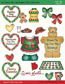 Mrs. Santa Bear Clip Art Download