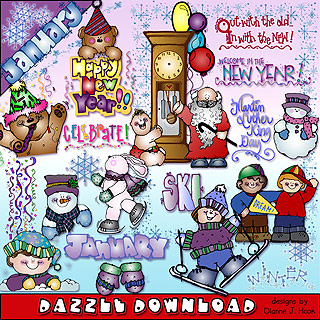 January Dazzle Clip Art Download