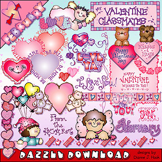 February Dazzle - Valentine Clip Art Download