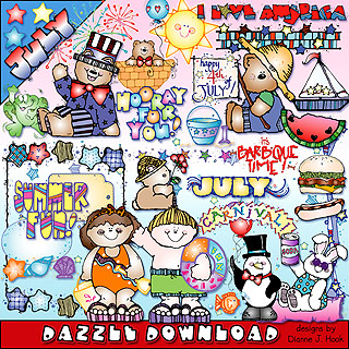 July Dazzle Clip Art Download