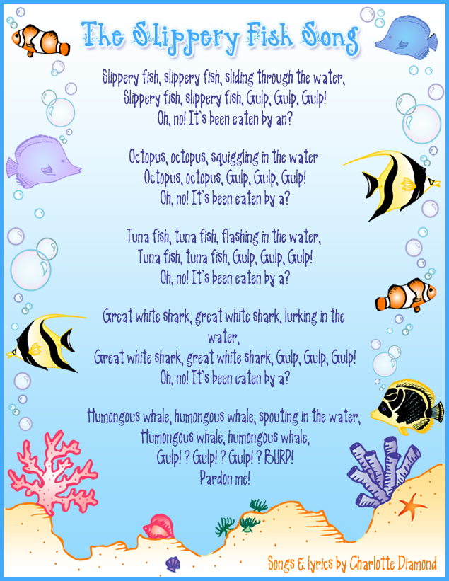 Slippery Fish song with Sea Life clip art by DJ Inkers