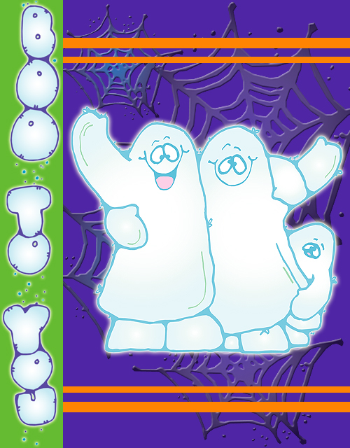 Boo to You Halloween card with clip art by DJ Inkers