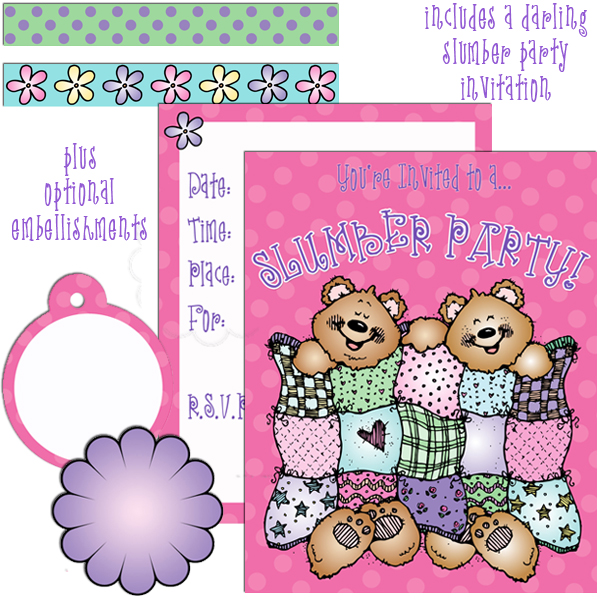 Sleepover Smiles Clip Art and Slumber Party Fun