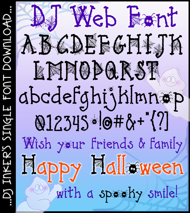 A spooky, fun spiderweb font for Halloween by DJ Inkers