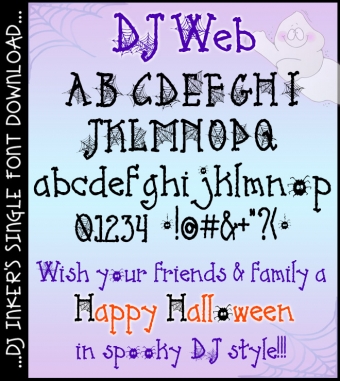 A fun and spooky spiderweb font for Halloween by DJ Inkers