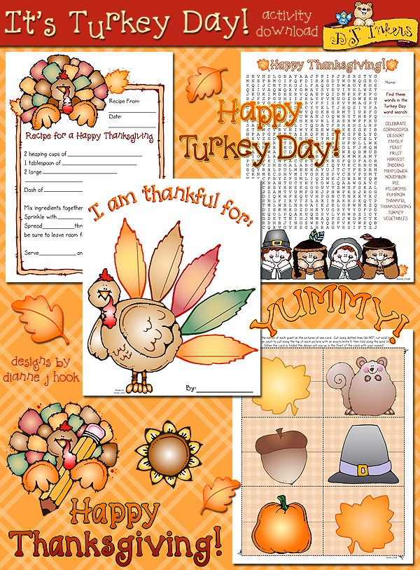 Turkey Day - Printable Thanksgiving Activities Download