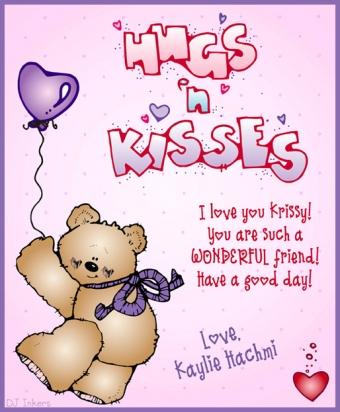 Bear Hugs and Kisses - Valentine Clip Art Download