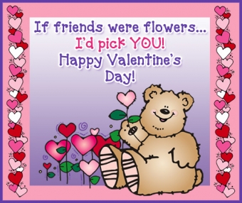 If friends were flowers, I'd pick you! Valentine clip art by DJ Inkers
