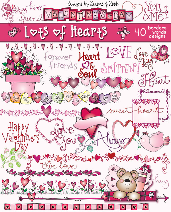 Lots Of Hearts Clip Art Download