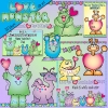 Love Monster Valentine clip art for kids and boys by DJ Inkers