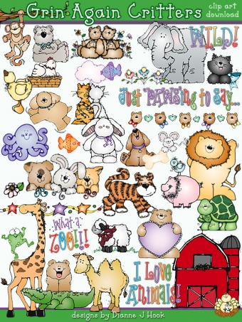 Grins and Critters - Animal Clip Art Download