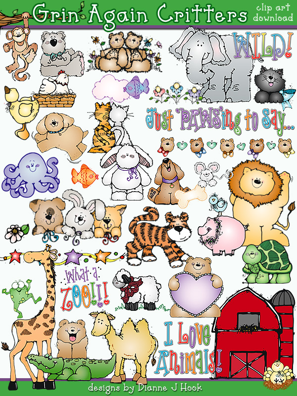 Grins and Critters Clip Art Download