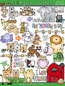 Grins and Critters - Animal Clip Art Download