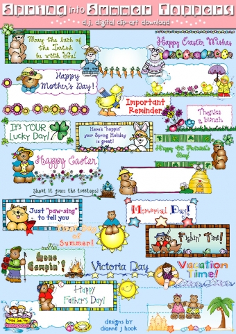 Spring Into Summer Toppers Clip Art Download
