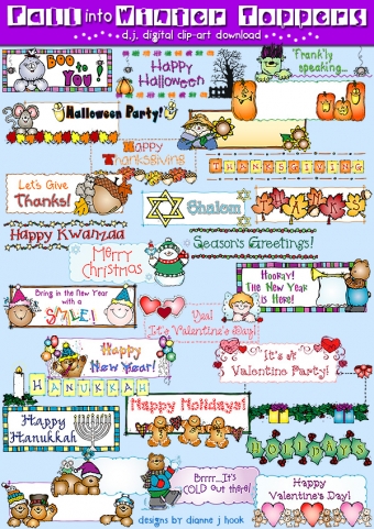 Fall Into Winter Toppers Clip Art Download
