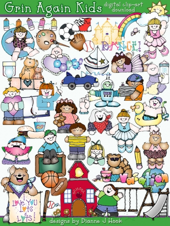 Grins and Kids Clip Art Download