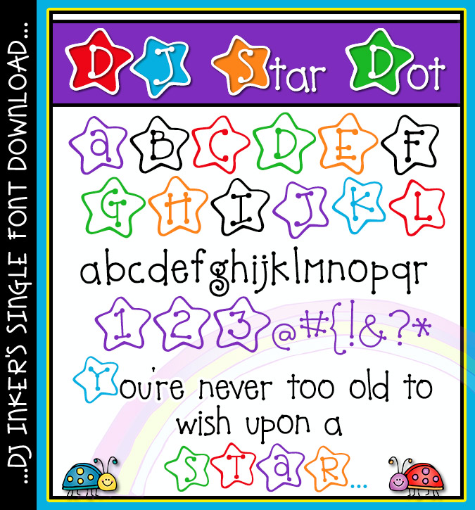Cute star dot lettering for kids and teachers by DJ Inkers