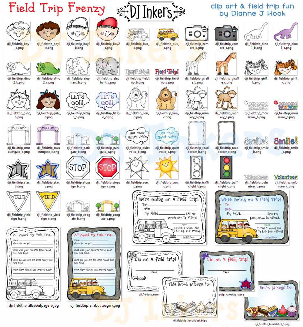 Field Trip Frenzy Clip Art and Printables Download