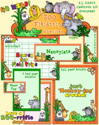 Zoo Field Trip Classroom Theme Borders & Printables