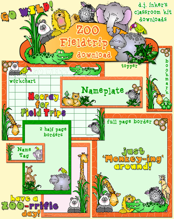 Zoo Field Trip Classroom Theme Borders & Printables