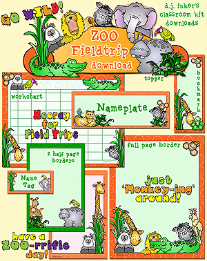 Zoo Field Trip Classroom Theme Borders & Printables