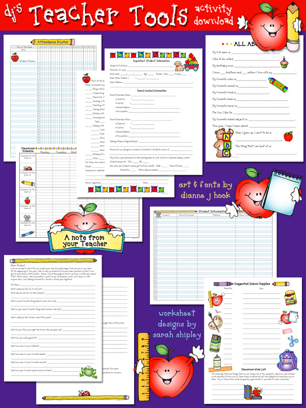 Teacher Tools Printables for Classroom Organization